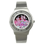 Fractal Fireworks Display Pattern Stainless Steel Watch Front