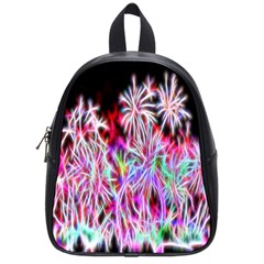 Fractal Fireworks Display Pattern School Bags (small)  by Nexatart