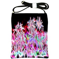 Fractal Fireworks Display Pattern Shoulder Sling Bags by Nexatart