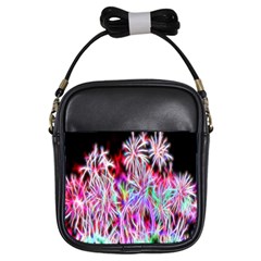 Fractal Fireworks Display Pattern Girls Sling Bags by Nexatart