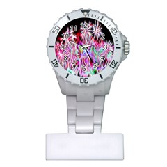 Fractal Fireworks Display Pattern Plastic Nurses Watch by Nexatart