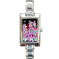 Fractal Fireworks Display Pattern Rectangle Italian Charm Watch by Nexatart