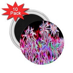 Fractal Fireworks Display Pattern 2 25  Magnets (10 Pack)  by Nexatart