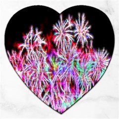 Fractal Fireworks Display Pattern Jigsaw Puzzle (heart) by Nexatart