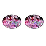 Fractal Fireworks Display Pattern Cufflinks (Oval) Front(Pair)