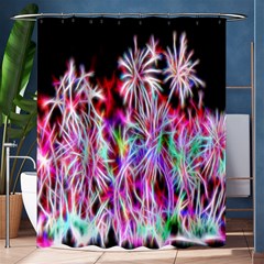 Fractal Fireworks Display Pattern Shower Curtain 60  X 72  (medium)  by Nexatart