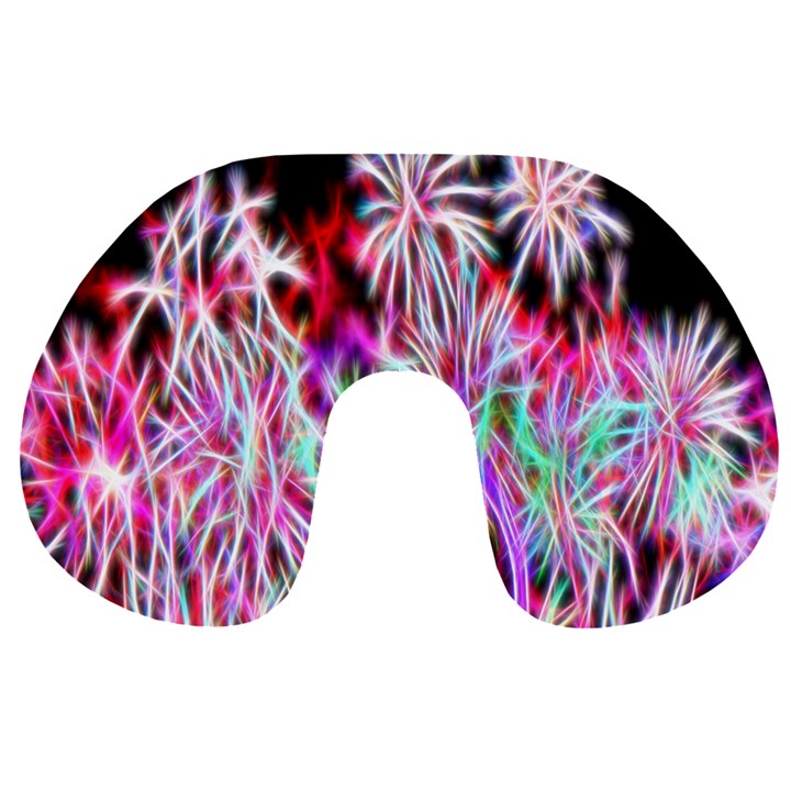 Fractal Fireworks Display Pattern Travel Neck Pillows