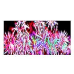 Fractal Fireworks Display Pattern Satin Shawl by Nexatart