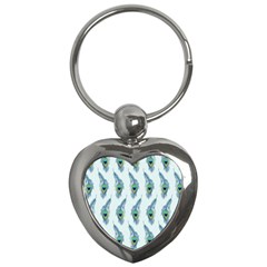 Background Of Beautiful Peacock Feathers Key Chains (heart)  by Nexatart