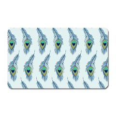 Background Of Beautiful Peacock Feathers Magnet (rectangular) by Nexatart