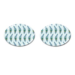 Background Of Beautiful Peacock Feathers Cufflinks (oval) by Nexatart