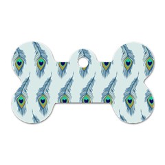 Background Of Beautiful Peacock Feathers Dog Tag Bone (two Sides) by Nexatart