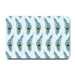 Background Of Beautiful Peacock Feathers Small Doormat  by Nexatart