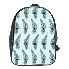 Background Of Beautiful Peacock Feathers School Bags(large)  by Nexatart