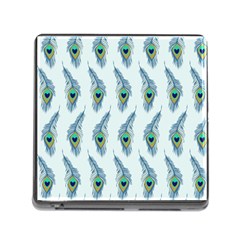 Background Of Beautiful Peacock Feathers Memory Card Reader (square) by Nexatart