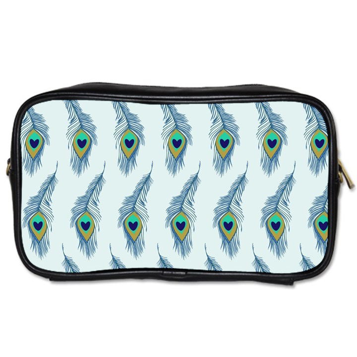 Background Of Beautiful Peacock Feathers Toiletries Bags 2-Side