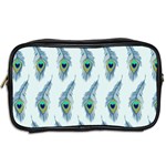 Background Of Beautiful Peacock Feathers Toiletries Bags 2-Side Back