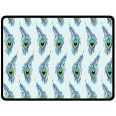 Background Of Beautiful Peacock Feathers Fleece Blanket (large)  by Nexatart