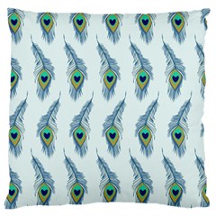 Background Of Beautiful Peacock Feathers Large Cushion Case (one Side) by Nexatart