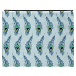 Background Of Beautiful Peacock Feathers Cosmetic Bag (XXXL)  Front