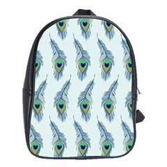 Background Of Beautiful Peacock Feathers School Bags (xl)  by Nexatart