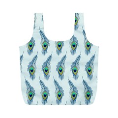 Background Of Beautiful Peacock Feathers Full Print Recycle Bags (m)  by Nexatart