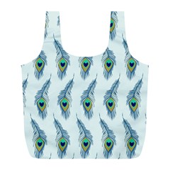 Background Of Beautiful Peacock Feathers Full Print Recycle Bags (l)  by Nexatart