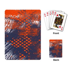 Dark Blue Red And White Messy Background Playing Card by Nexatart