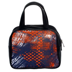 Dark Blue Red And White Messy Background Classic Handbags (2 Sides) by Nexatart