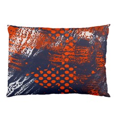 Dark Blue Red And White Messy Background Pillow Case by Nexatart