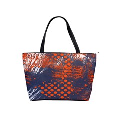 Dark Blue Red And White Messy Background Shoulder Handbags by Nexatart