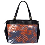 Dark Blue Red And White Messy Background Office Handbags (2 Sides)  Back