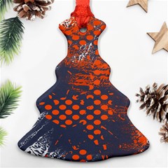 Dark Blue Red And White Messy Background Christmas Tree Ornament (two Sides) by Nexatart