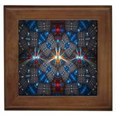 Fancy Fractal Pattern Background Accented With Pretty Colors Framed Tiles by Nexatart