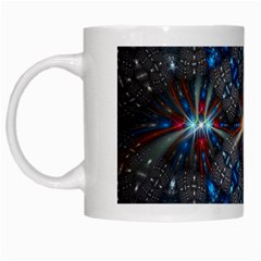 Fancy Fractal Pattern Background Accented With Pretty Colors White Mugs by Nexatart