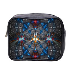 Fancy Fractal Pattern Background Accented With Pretty Colors Mini Toiletries Bag 2-side by Nexatart