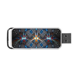 Fancy Fractal Pattern Background Accented With Pretty Colors Portable Usb Flash (two Sides) by Nexatart