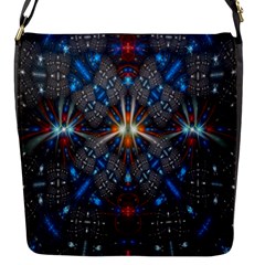 Fancy Fractal Pattern Background Accented With Pretty Colors Flap Messenger Bag (s) by Nexatart