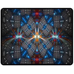 Fancy Fractal Pattern Background Accented With Pretty Colors Double Sided Fleece Blanket (medium)  by Nexatart