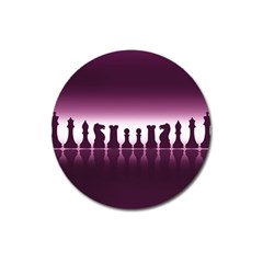 Chess Pieces Magnet 3  (round) by Valentinaart