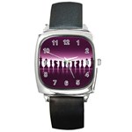 Chess Pieces Square Metal Watch Front