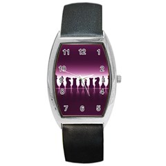 Chess Pieces Barrel Style Metal Watch by Valentinaart