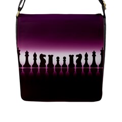 Chess Pieces Flap Messenger Bag (l)  by Valentinaart