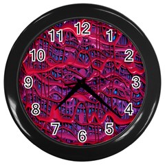 Plastic Mattress Background Wall Clocks (black) by Nexatart