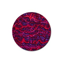 Plastic Mattress Background Rubber Coaster (round)  by Nexatart