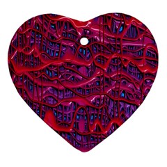 Plastic Mattress Background Heart Ornament (two Sides)