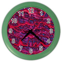 Plastic Mattress Background Color Wall Clocks by Nexatart