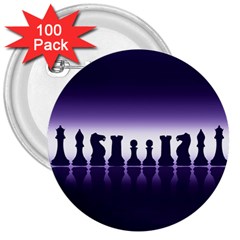 Chess Pieces 3  Buttons (100 pack) 