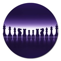 Chess Pieces Magnet 5  (Round)