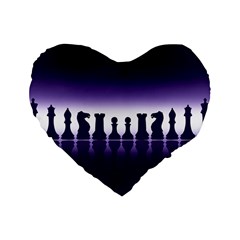 Chess Pieces Standard 16  Premium Heart Shape Cushions